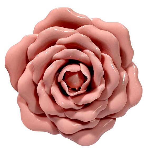 Pottery Barn Kids Pink Cabbage Rose Ceramic Flower Finials Shabby Chic Cottage - Picture 7 of 11